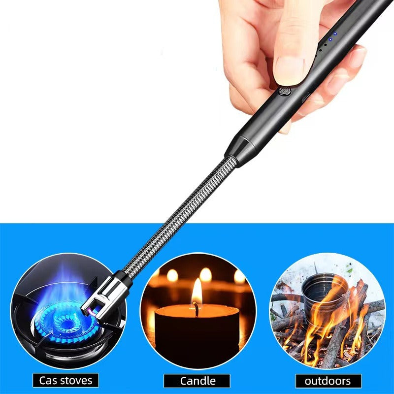 360° Outdoor Kitchen USB Rechargeable Arc Lighter – Flexible Neck