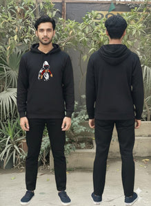 Men's Trendy Printed Tracksuit Black Casual Sportswear Sweat Suit Comfortable