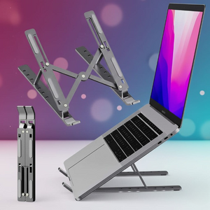 Speed-X Professional Adjustable Aluminium Laptop Stand – Heavy Duty 16 Inch Height, Foldable & Portable (6 Angles)