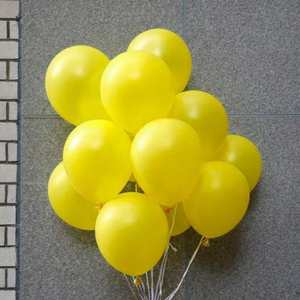 Pack Of 100 -14 Inch Crystal Yellow Pearl Shape Latex Birthday Party & Decoration Balloons