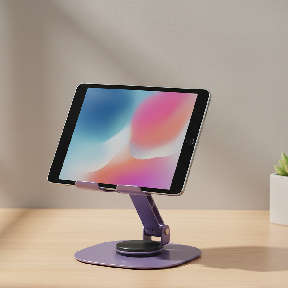 Alloy Foldable Adjustable Phone Stand for Desk – Universal Mobile Holder with Non-Slip Base (Y808)