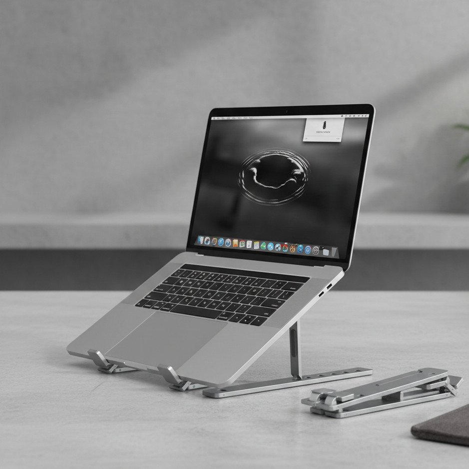 Speed-X Professional Adjustable Aluminium Laptop Stand – Heavy Duty 16 Inch Height, Foldable & Portable (6 Angles)