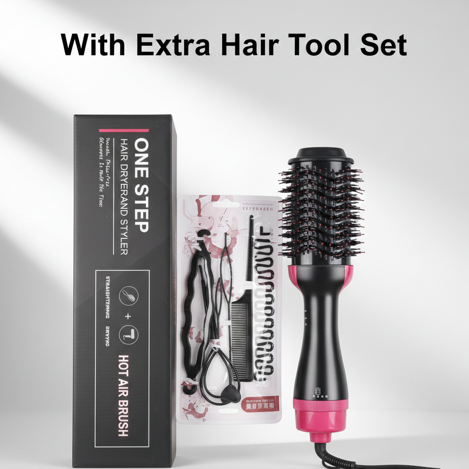 One Step Hair Dryer And Styler Hot Air Brush With Extra Hair Tool Set